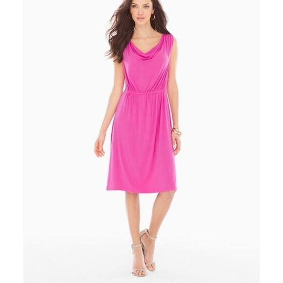 Soma Cowlneck Sleeveless Short Dress Rose Violet Size LARGE SOFT JERSEY MATERIAL - Picture 1 of 6